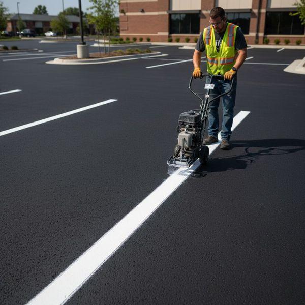 Crack filling and line striping services - Pave Master